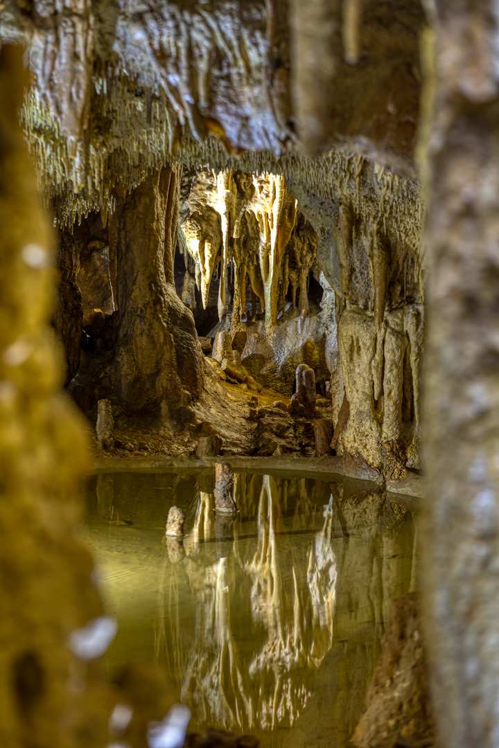 Vue sur l'intérieure d'une grotte lors d'un séjour dans le Périgord